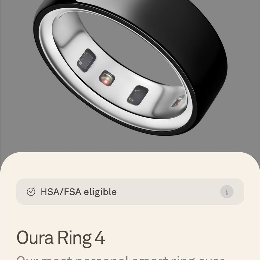 Oura Ring 4 - Black. Size 7